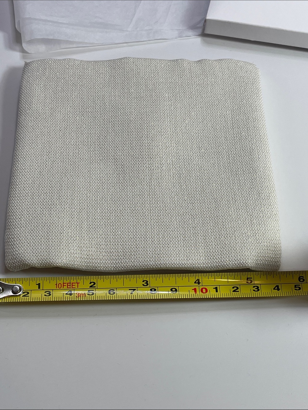 CHANEL Cream Gabrielle Fabric Pouch with Metal Plaque - Picture 3 of 9